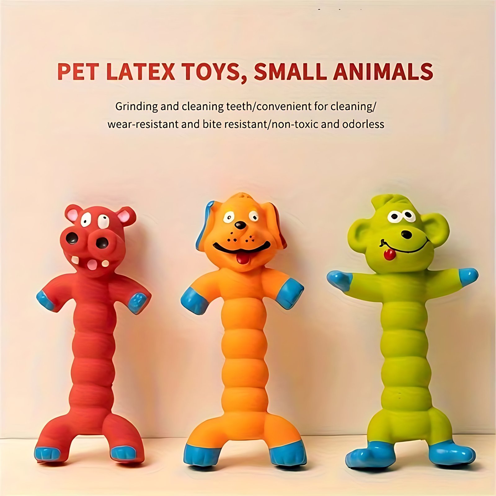 Durable Latex Squeaky Dog Toy – Interactive Chew Toy for Puppies & Small Dogs - Image 6