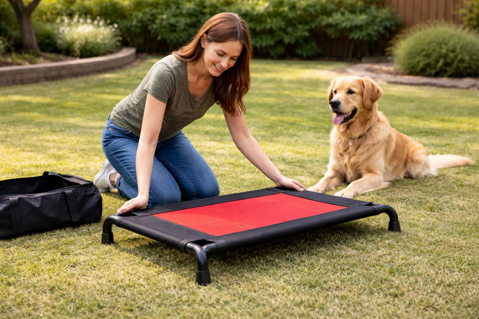Elevated Cooling Dog Bed – Breathable Mesh – Outdoor & Indoor Use – Large - Image 7