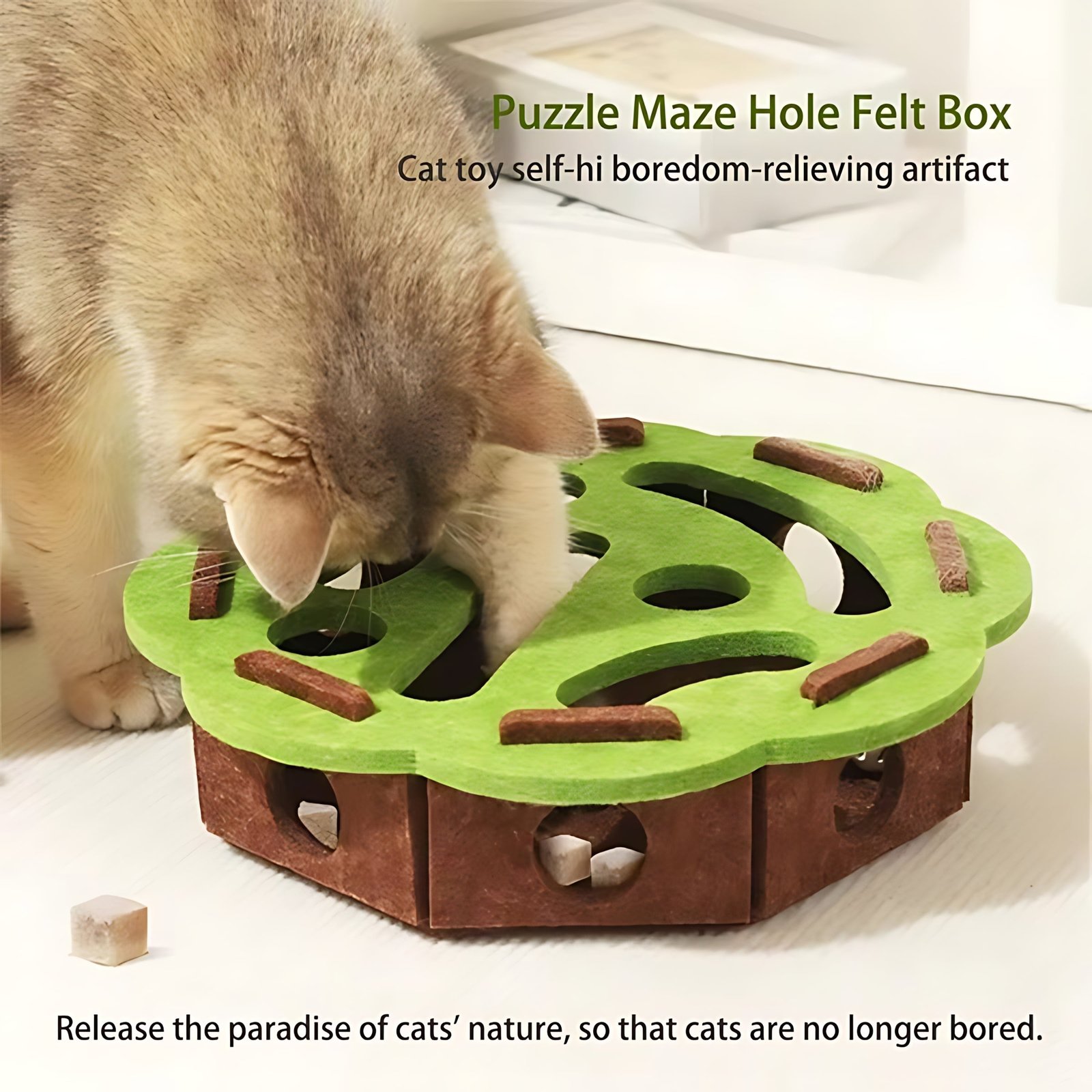 Interactive Cat Scratch Puzzle Box – Enrichment Maze Toy for Cats - Image 2
