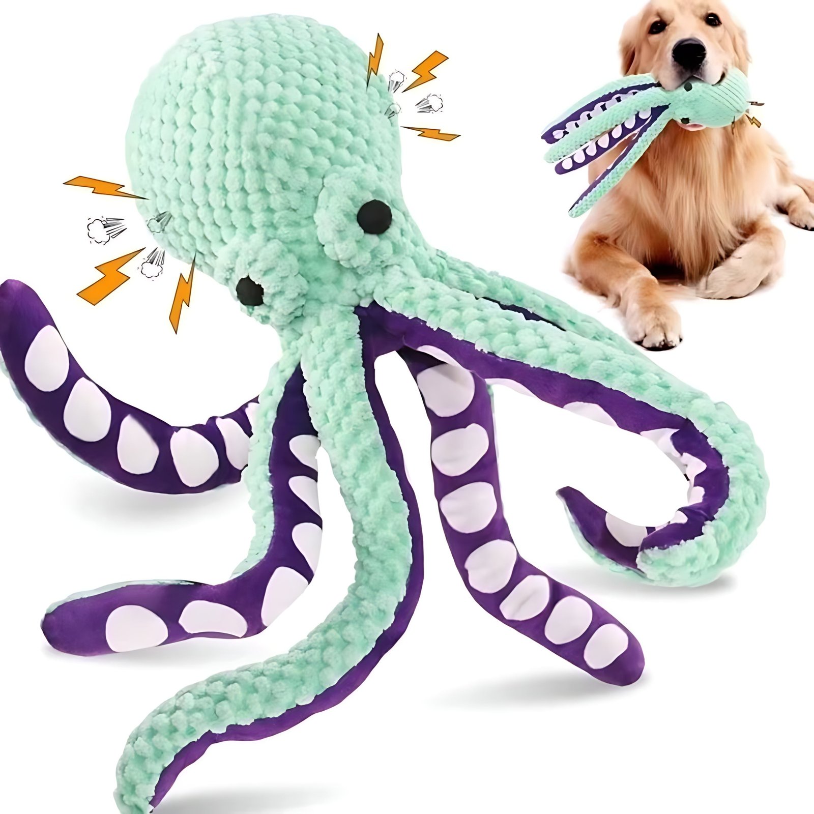Plush Octopus Dog Toy – Interactive Squeaky Toy for Dogs - Image 2