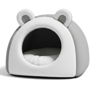 Premium Plush Cat Cave Bed – Soft Enclosed Pet House for Warm Comfort