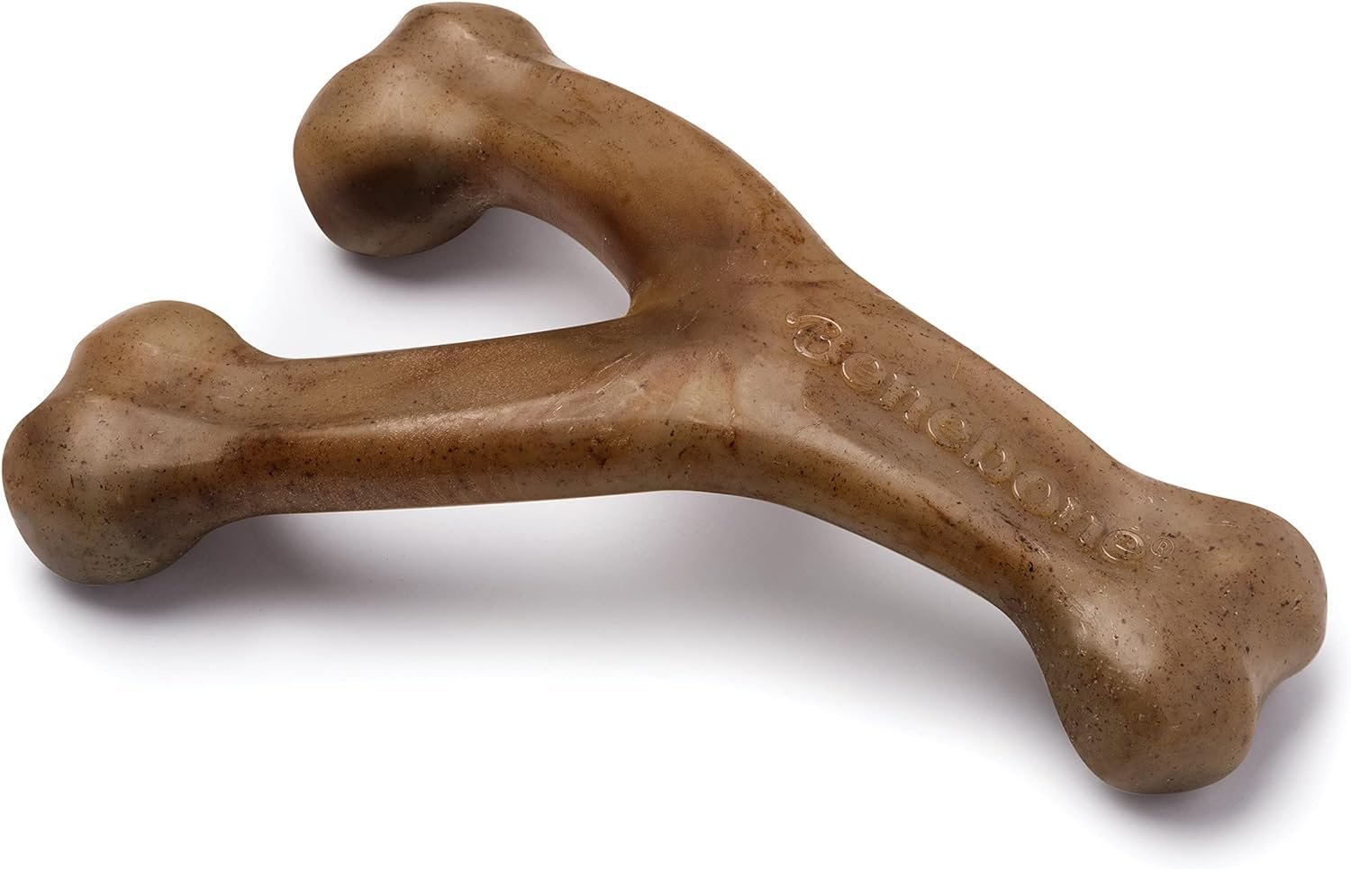 71LADJiwCL._AC_SL1500_.jpg Benebone Wishbone Durable Toy ForDogs, For Heavy Chewers, Bacon Flavor - Image 1