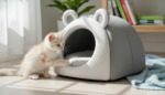 Premium Plush Cat Cave Bed – Soft Enclosed Pet House for Warm Comfort - Image 7