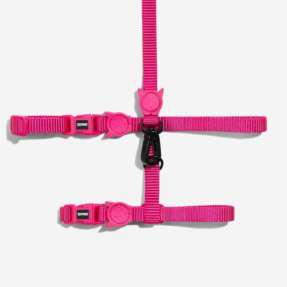 zeedog-cat-harness-pink-led_main-1.jpg Pink LED | Cat Harness with Leash - Image 1